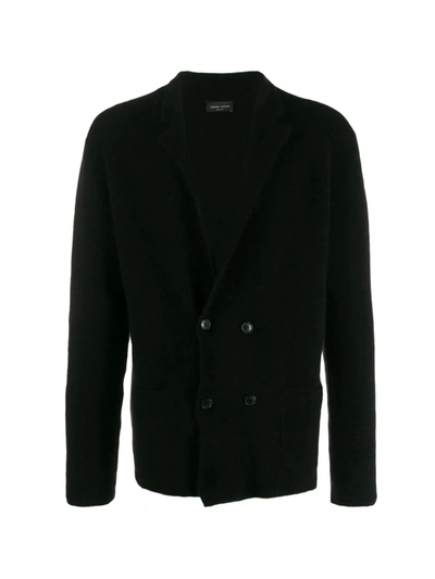 Roberto Collina Double-breasted Cardigan In Black