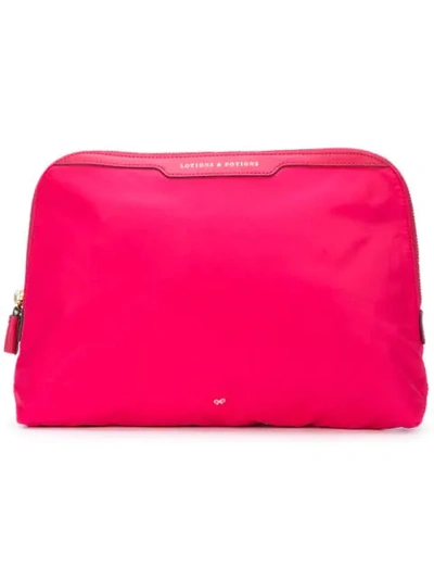 Anya Hindmarch Lotions & Potions Cosmetics Bag, Hot Pink