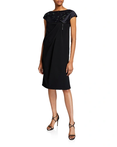 Atelier Caito For Herve Pierre Embroidered Dress In Black