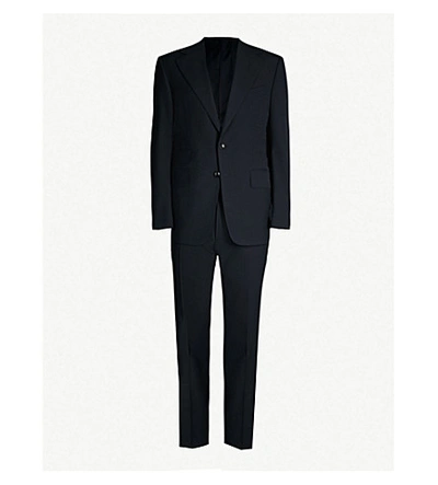 Tom Ford Shelton-fit Wool-hopsack Suit In Navy