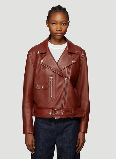 Acne Studios Merlyn Leather Jacket In Brown