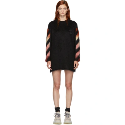 Off-white Oversized Intarsia Wool-blend Sweater In Black