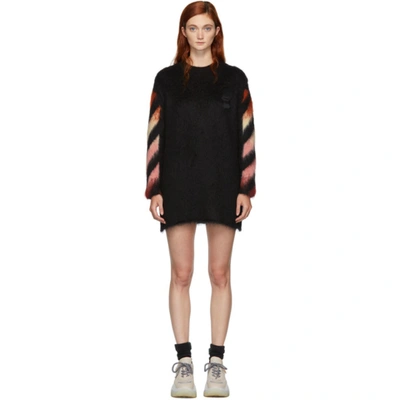 Off-white Oversized Intarsia Wool-blend Jumper In Black