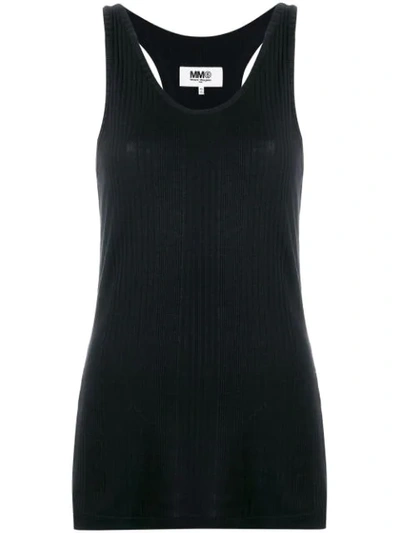 Mm6 Maison Margiela Scoop Neck Tank Top In Black