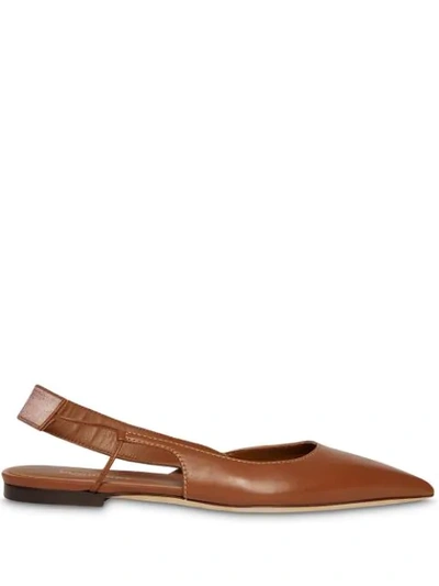 Burberry Women's Maria Slingback Pointed-toe Flats In Tan