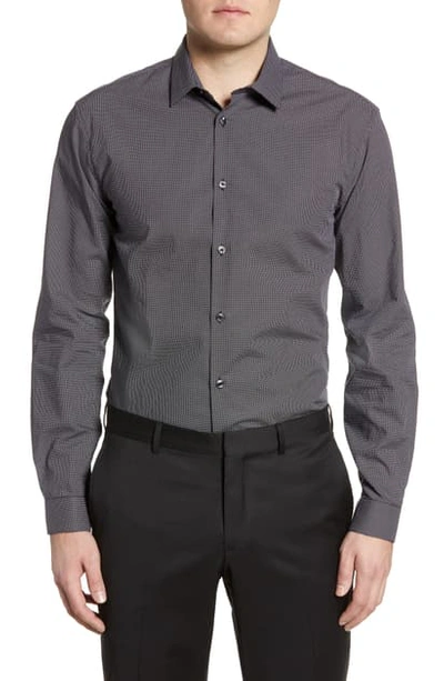 John Varvatos Pin Dot Slim Fit Dress Shirt In Black/ White