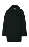 Apparis Sophie Collared Faux Fur Coat In Dark Green