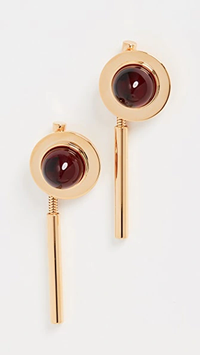 Marni Metal And Resin Earrings In Black Cherry