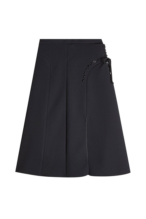 Carven Skirt With Lace-up Detail In Black | ModeSens