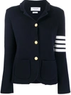 Thom Browne Navy Link Stitch 4-bar Classic Blazer In Blue