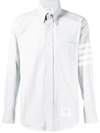 Thom Browne Straight Fit 4-bar Solid Stripe Shirt Grey
