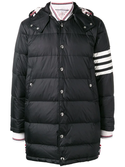 Thom Browne 4-bar Matte Nylon Coat In Black