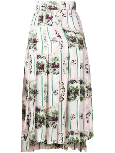 Thom Browne Hunting Print Classic Pleated Skirt In Pink
