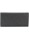 Bottega Veneta Intrecciato Weave Continental Wallet  In Nero