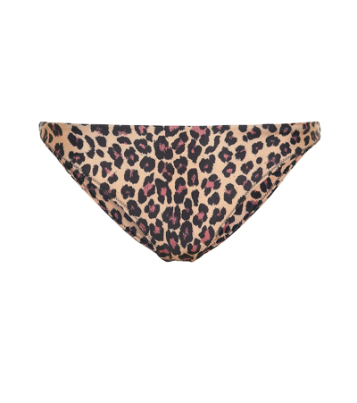 Jonathan Simkhai Leopard Bikini Bottoms In Brown