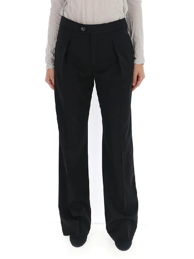 Chloé Straight Pleated Trousers In Black