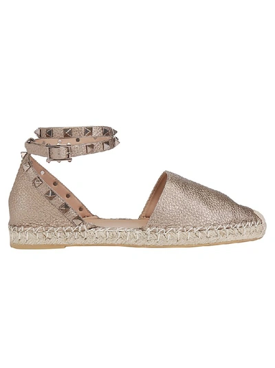 Valentino Garavani Metallic Espadrilles In Gold