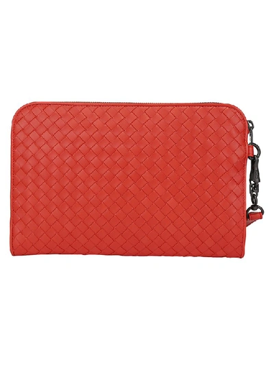 Bottega Veneta Intrecciato Document Case In Red