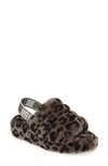 Ugg Fluff Yeah Genuine Shearling Slingback Sandal In Pink Leopard