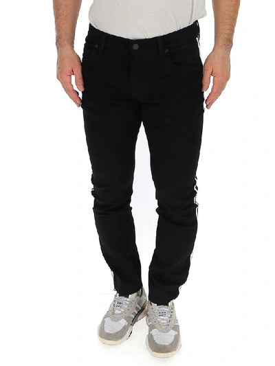 Dolce & Gabbana Logo Embroidered Straight Trousers In Black