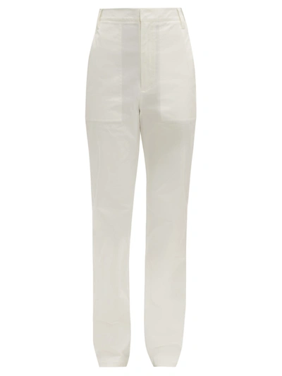 Tibi Sebastian Cotton-blend Twill Straight-leg Pants In White
