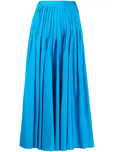 Roksanda Ambra Pintuck-pleat Cotton-poplin Midi Skirt In Azure Blue