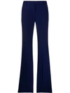 Alexander Mcqueen Longline Flared Virgin Wool-twill Trousers In Sapphire