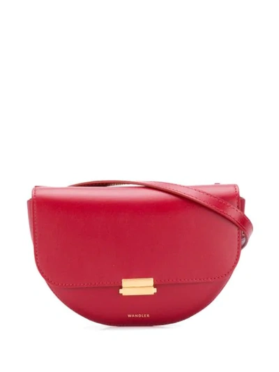 Wandler Anna Buckle Leather Belt Bag In Red