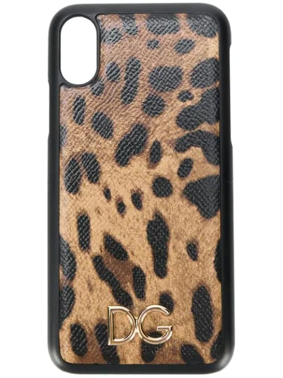 Dolce & Gabbana Leopard-print Iphone Xs Max Phone Case In Brown