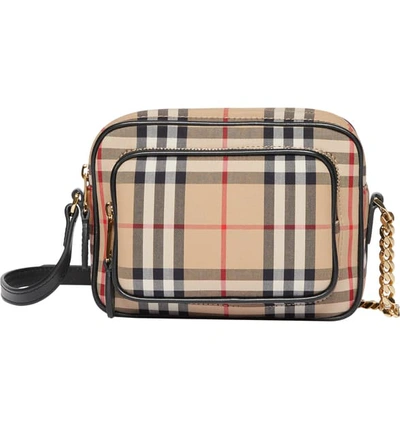 Burberry Vintage Check Crossbody Camera Bag In Archive Beige