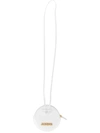 Jacquemus Le Pitchou Leather Coin Holder Necklace In White