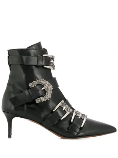 Etro 55mm Buckled Leather Ankle Boots In Black