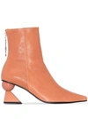 Yuul Yie 70mm Amoeba Leather Ankle Boots In Apricot