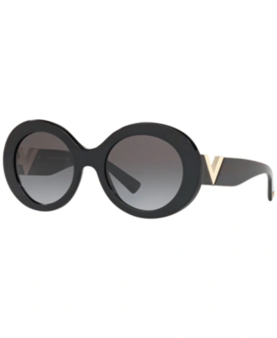 Valentino Acetate Oval Sunglasses In Gradient Black