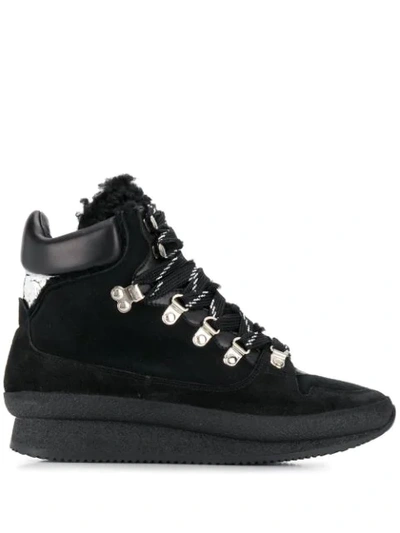 Isabel Marant 60mm Brendta Shearling & Suede Boots In Black