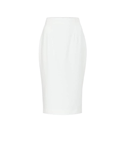 Alexander Mcqueen Leaf Crepe Pencil Skirt In White