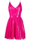 Msgm Pm Sequined Techno Mini Dress In Pink