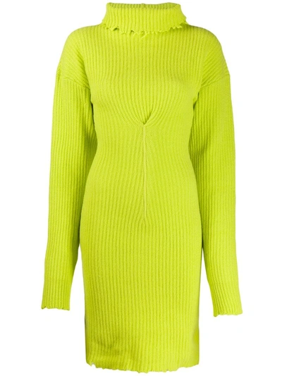 Ben Taverniti Unravel Project Wool & Cashmere Knit Dress In Yellow
