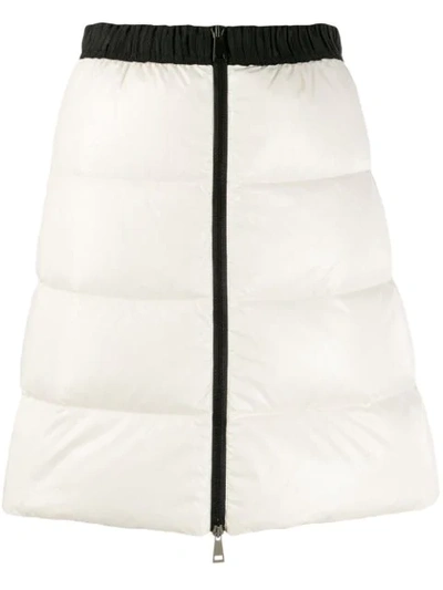 Moncler Full Zip Quilted Skirt In White