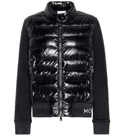 Moncler Padded Panel Full-zip Sweatshirt In Black
