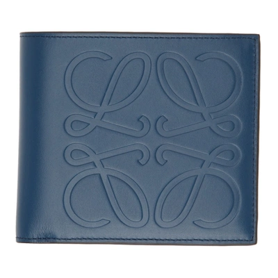 Loewe Logo-print Leather Bi-fold Wallet In Black