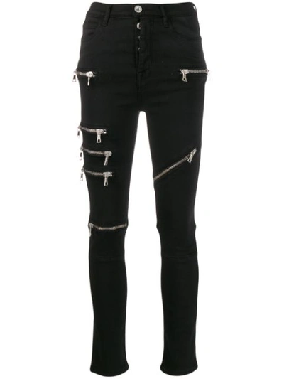 Ben Taverniti Unravel Project High Rise Zipped Skinny Leg Jeans In Black
