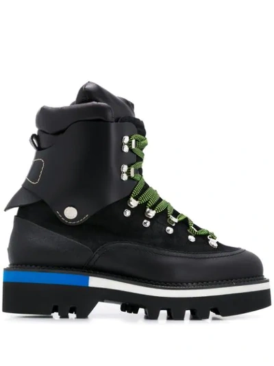 Dsquared2 50mm Leather Ankle Hiking Boots In Black