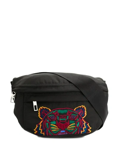 Kenzo Mini Tiger Embroidered Belt Bag In 99c  Black