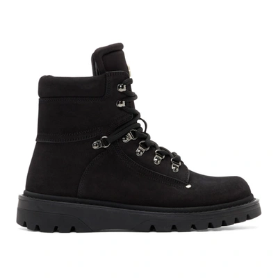 Moncler Egide Leather Lace-up Boots In 999 Black | ModeSens