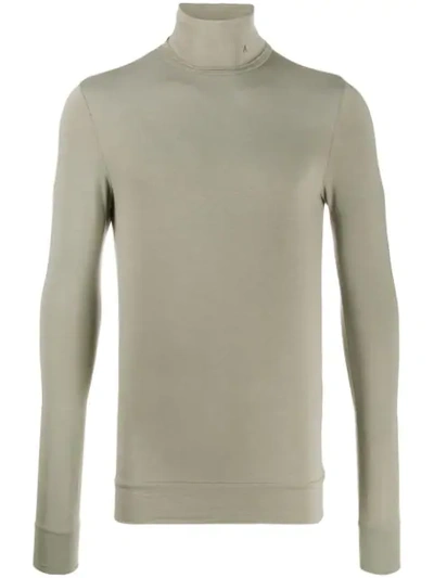 Ambush Embroidered Rayon Turtle Neck Ls T-shirt In Green