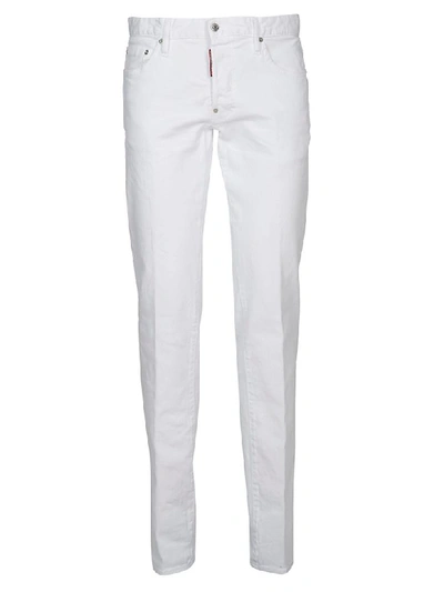 Dsquared2 Stretch Low Rise Trousers In White