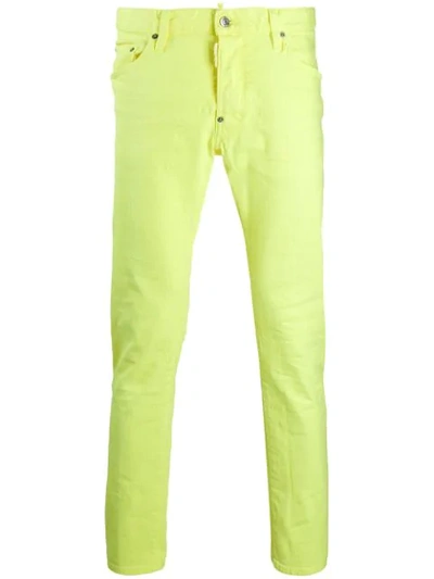 Dsquared2 16cm Skater Stretch Cotton Denim Jeans In 913 Yellow