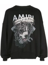 Amiri Pitbull Print Cotton Jersey Sweatshirt In Black