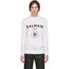 Balmain Virgin Wool Knit Sailor Sweater In Gab Blanc/n